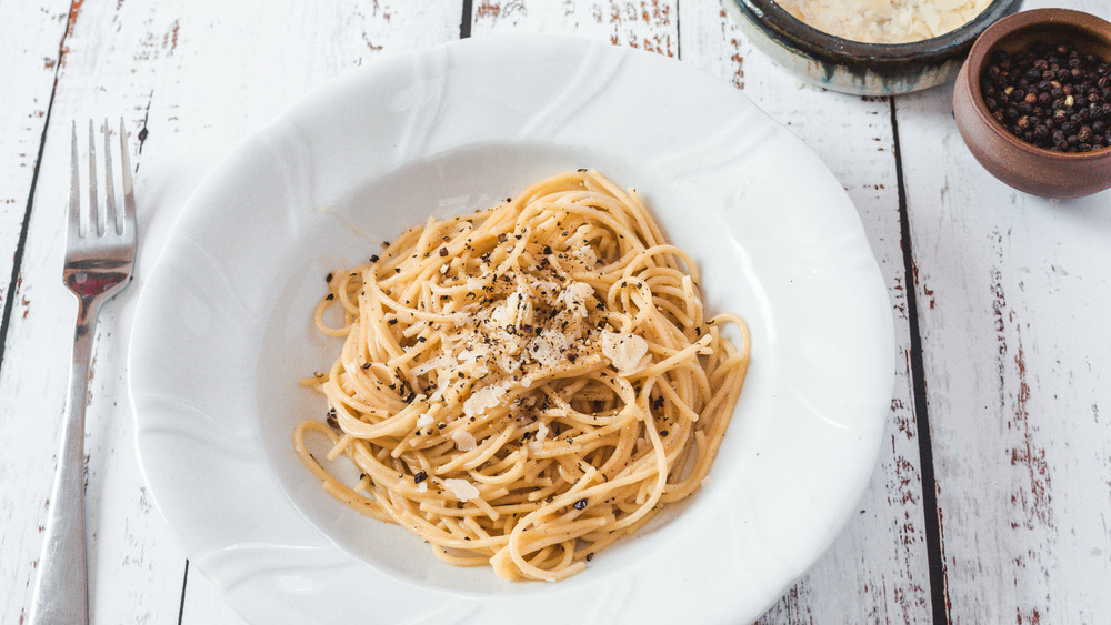 bowl of pasta with fork