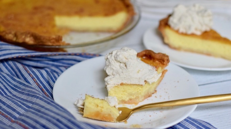 slice of egg custard pie