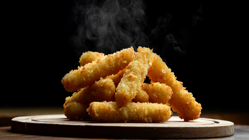 steaming mozzarella sticks