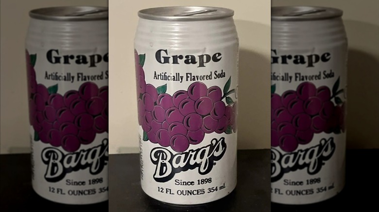 vintage can of Barq's Grape soda