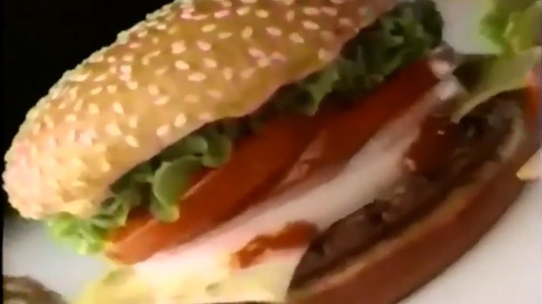 A close-up of a Burger King Fiesta Whopper