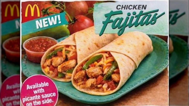 Ad for McDonalds chicken fajitas