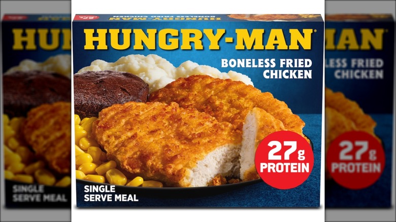 Package of Hungry-Man boneless fried chicken frozen meal