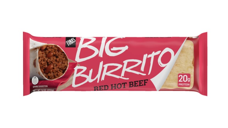 Package of Tina's red hot beef burrito