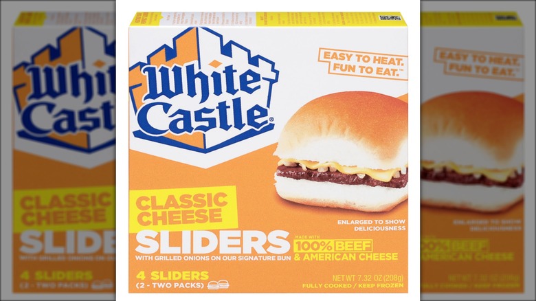 Package of frozen White Castle classic cheese sliders