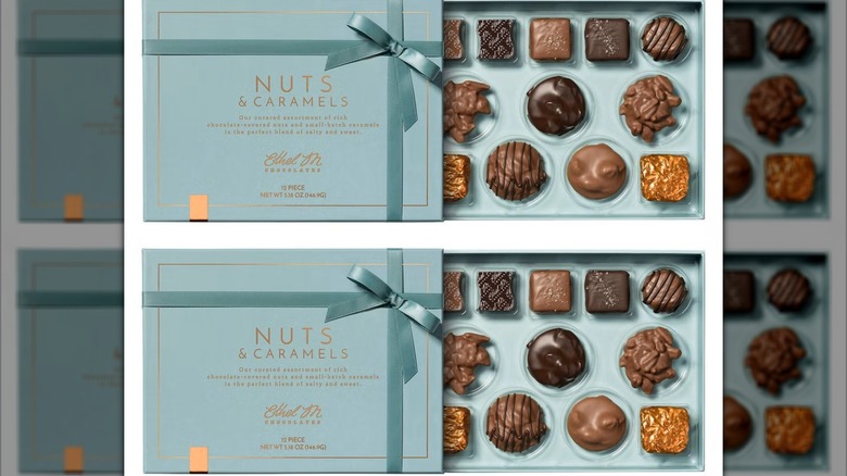 Gift set with assorted chocolate candy.