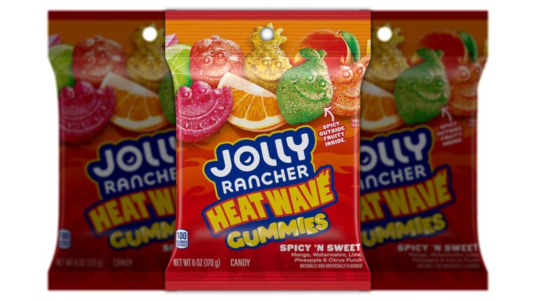 A bag of spicy and sweet gummy Jolly Rancher candy.