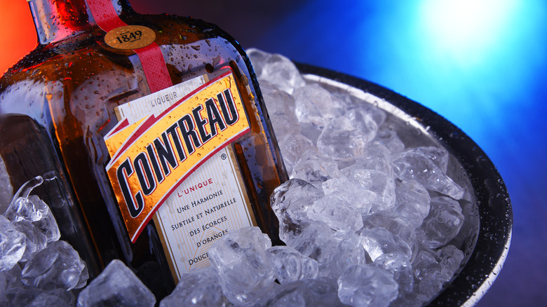 Bottle of Cointreau on ice