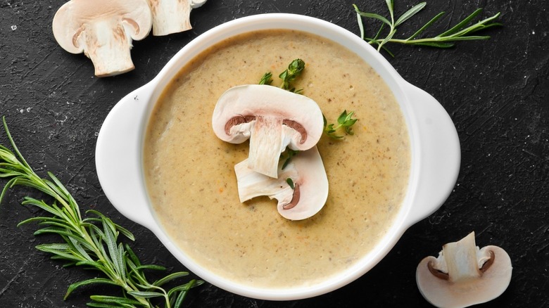 Bowl of mushroom soup