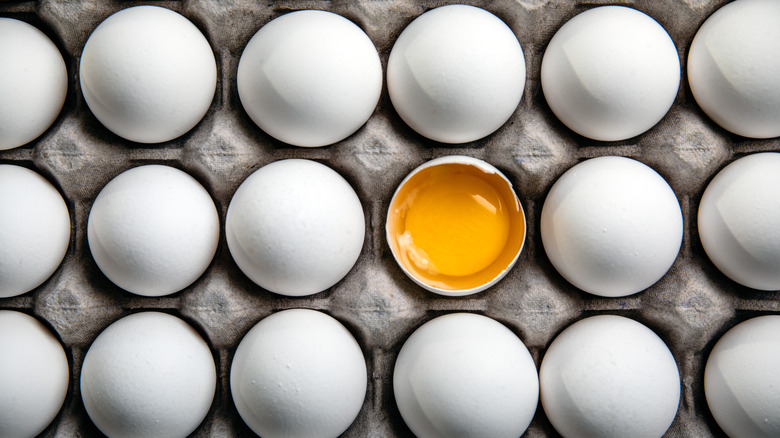 A tray of eggs