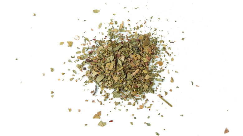 Dried Italian Seasoning on a white background