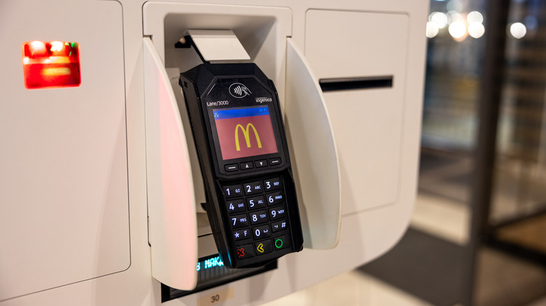 A McDonald's credit or debit card payment terminal.