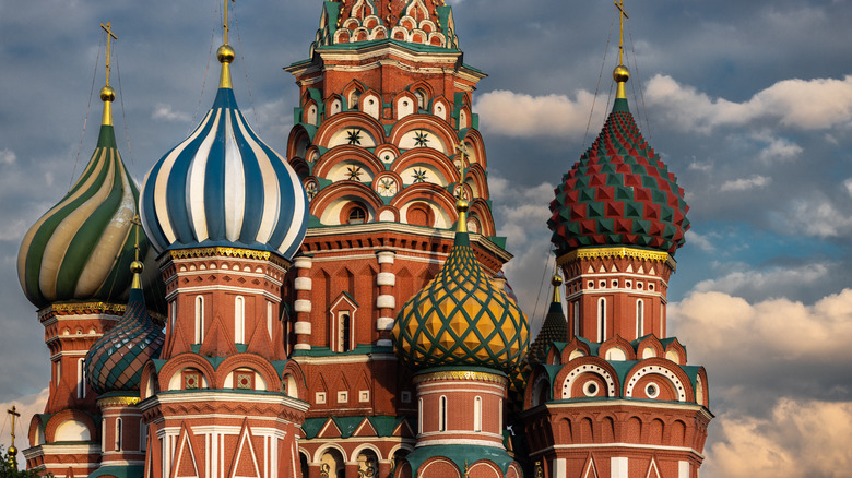 St. Basil's cathedral domes in Moscow