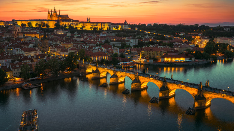 A view over the city of Prague in Czechia