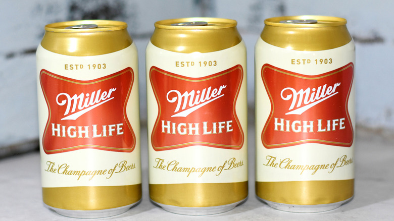 vintage cans of Miller High Life