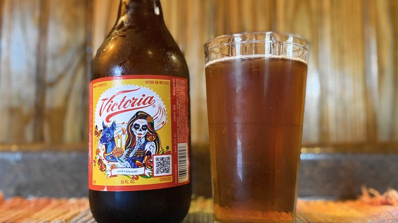 Victoria Cerveza bottle with glass of beer