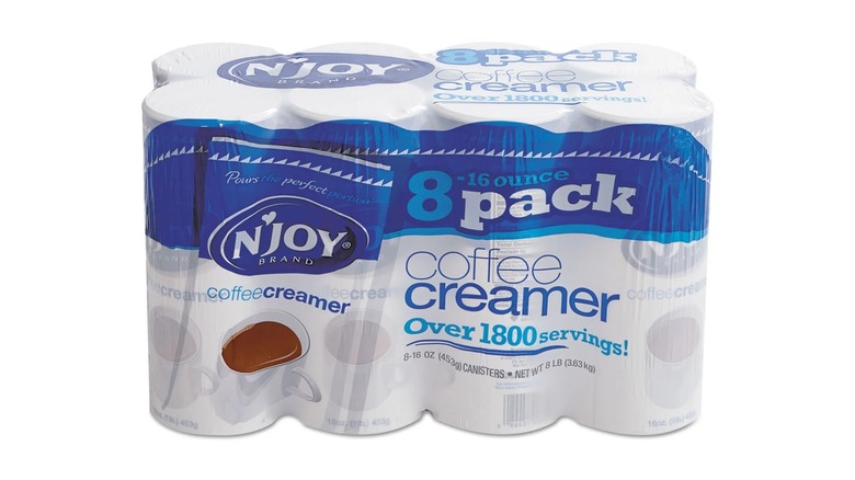 pack of N'Joy coffee creamer canisters