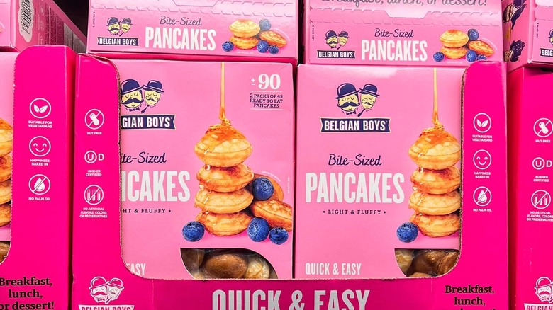 Boxes of Belgian Boys Bite-Sized Pancakes at Costco
