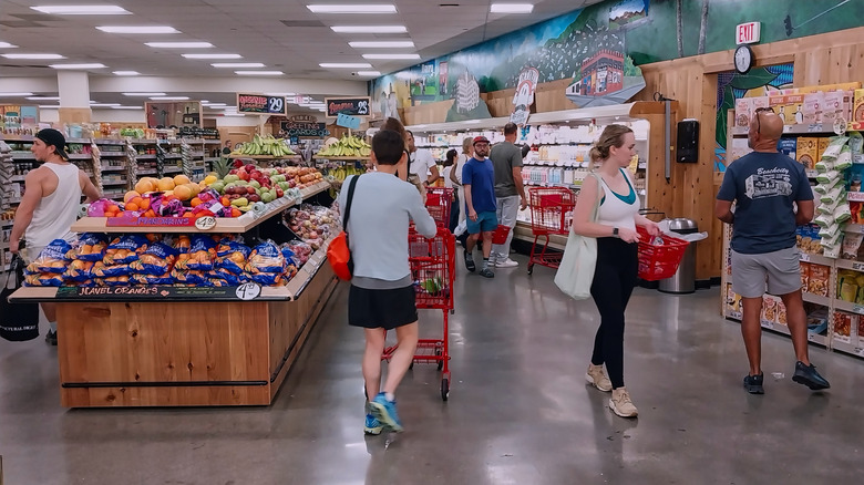 Customers shopping in Trader Joe's
