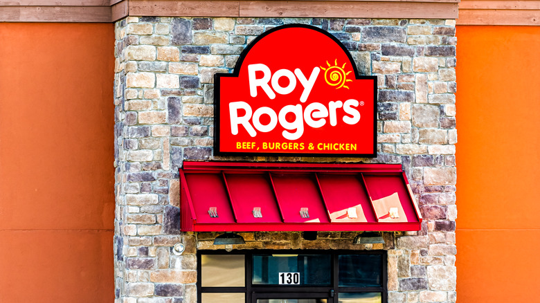 Facade and signage of a Roy Rogers restaurant
