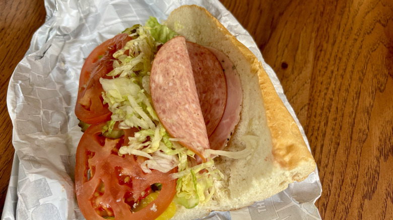 Sheetz sub with just three pieces of deli meat