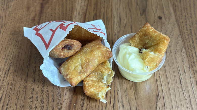 Sheetz cinnapocketz dipped in cream cheese frosting