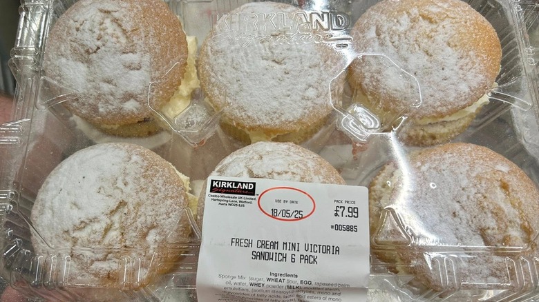 Package of Costco mini Victoria sponges