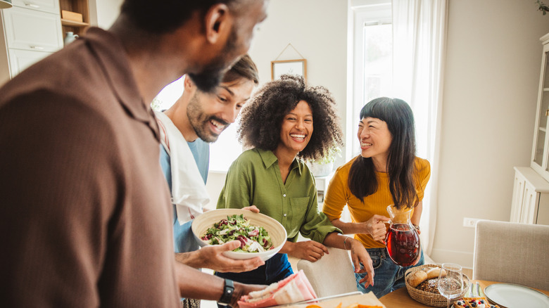 Grou of friends cooking