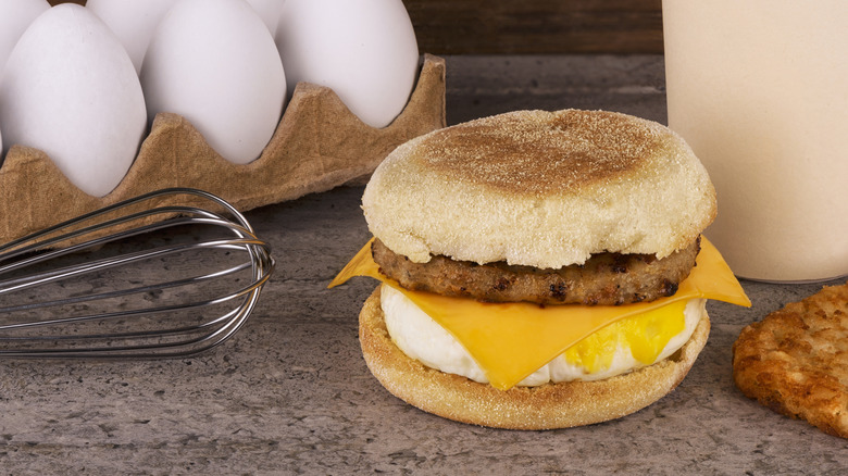 English muffin breakfast sandwich