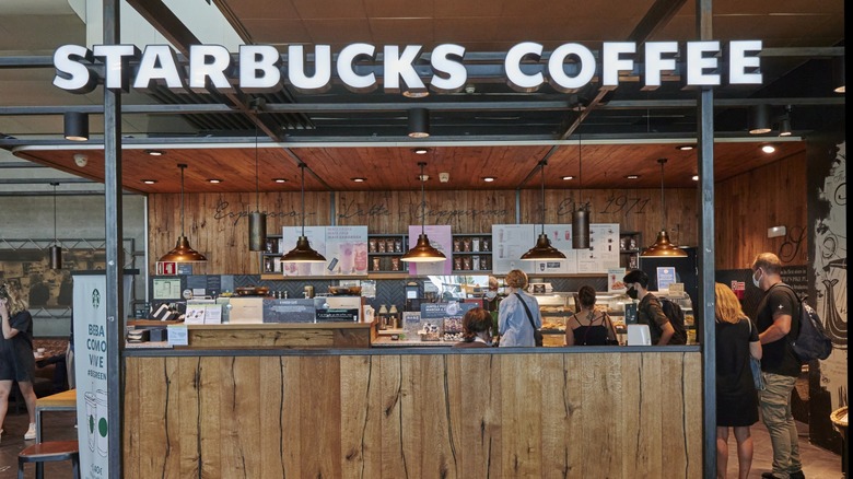 Starbucks coffee kiosk