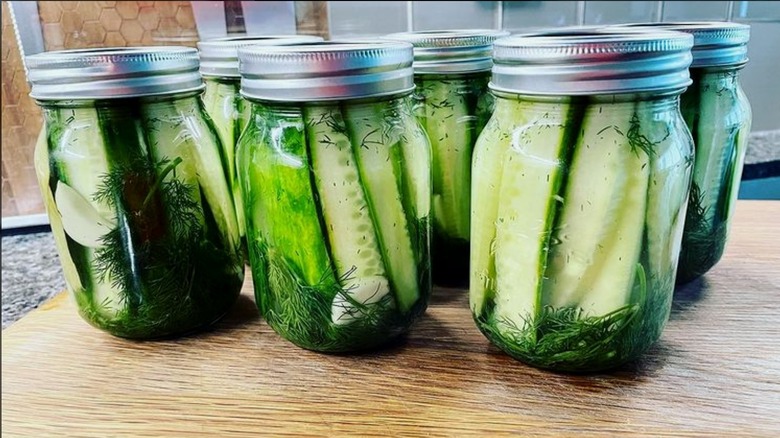 Set of dill pickles