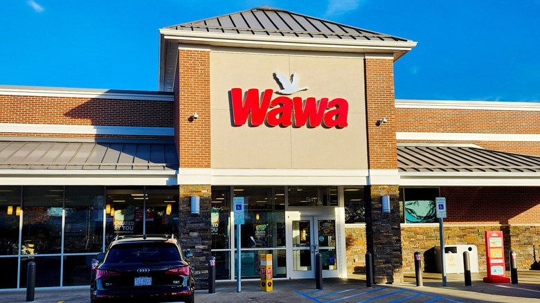 Wawa storefront with red lettering