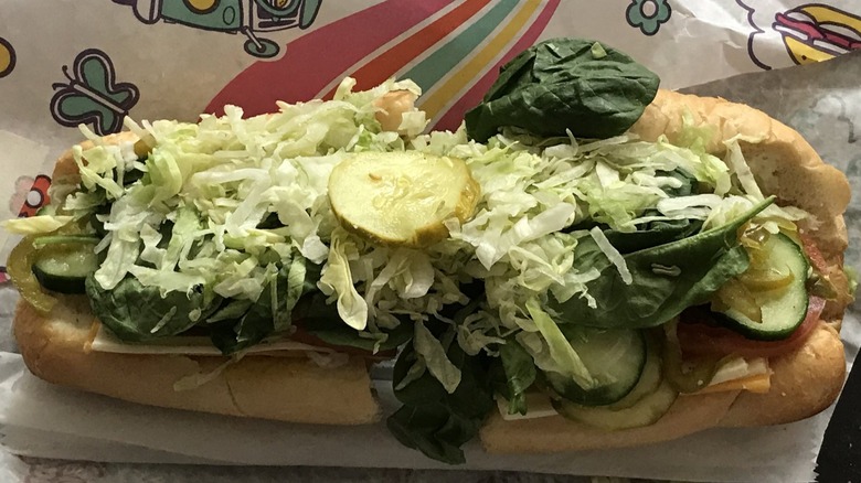 Wawa hoagie in a wrapper