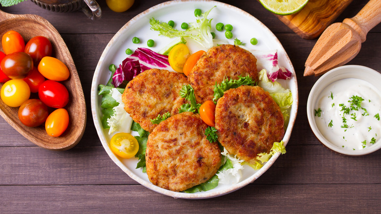 plate of salmon patties