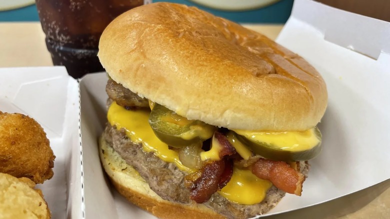 A&W jalapeño queso cheeseburger