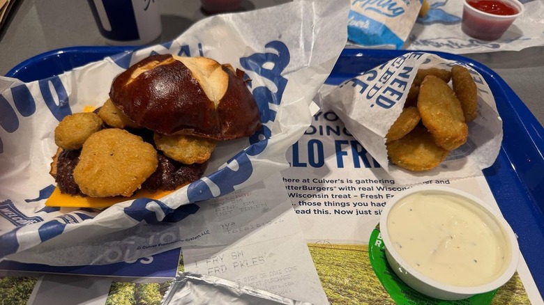 Culver's fried pickle burger