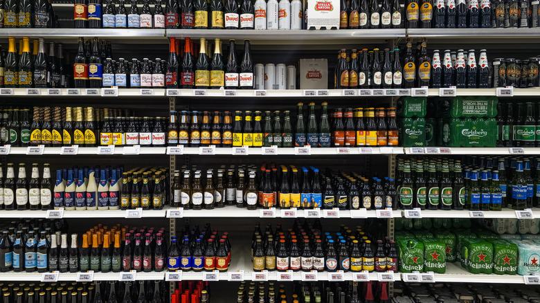 a liquor store's beer selection