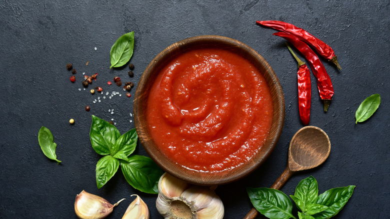 tomato soup in bowl