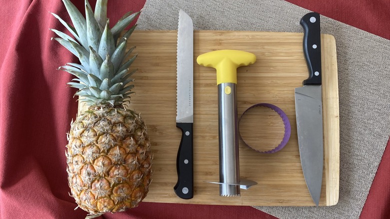 pineapple and slicing tools