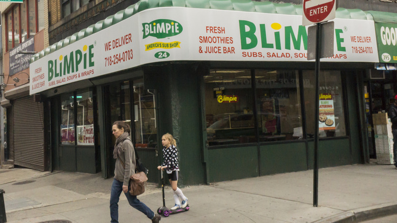 exterior Blimpie restaurant in New York City