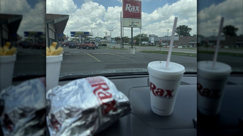 food from a Rax Roast Beef Restaurant