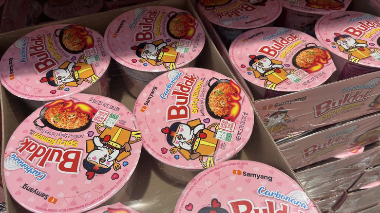 Buldak spicy carbonara ramen at Costco