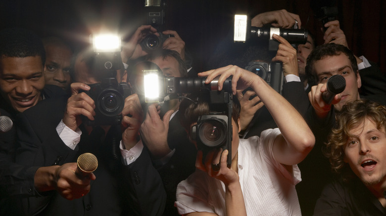 Photographers lined up to take pictures of celebrity