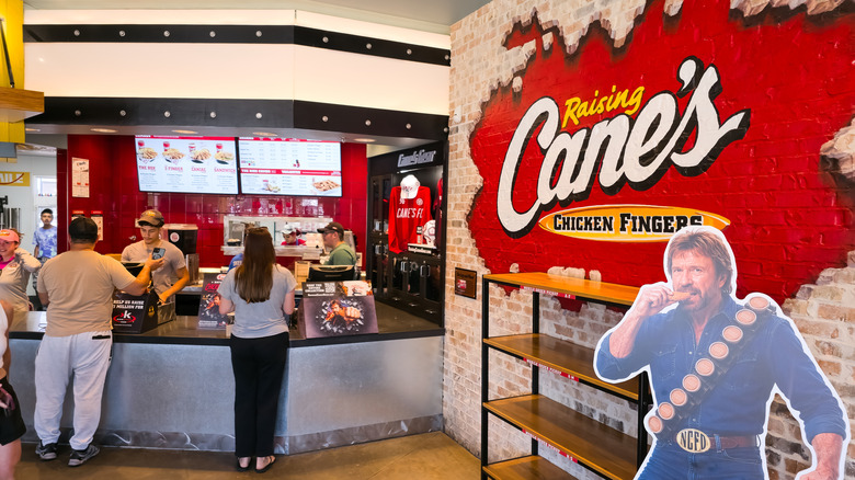 customers ordering at Raising Cane's counter