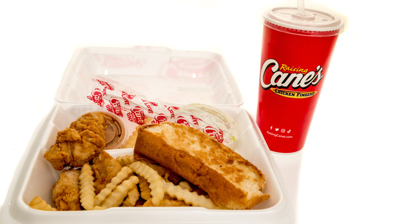 Raising Cane's meal with drink on side