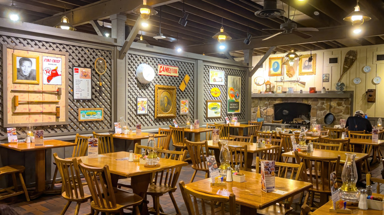 Empty interior of a Cracker Barrel dining room