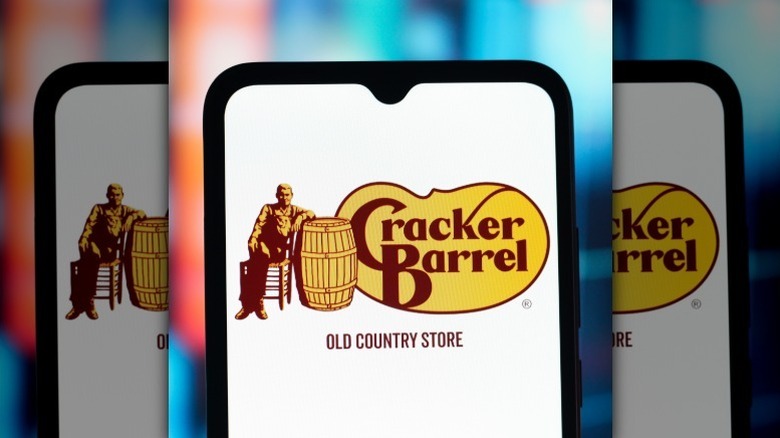 close-up of a smartphone with the Cracker Barrel app loading
