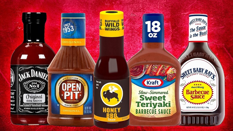bottles of store bought barbecue sauce