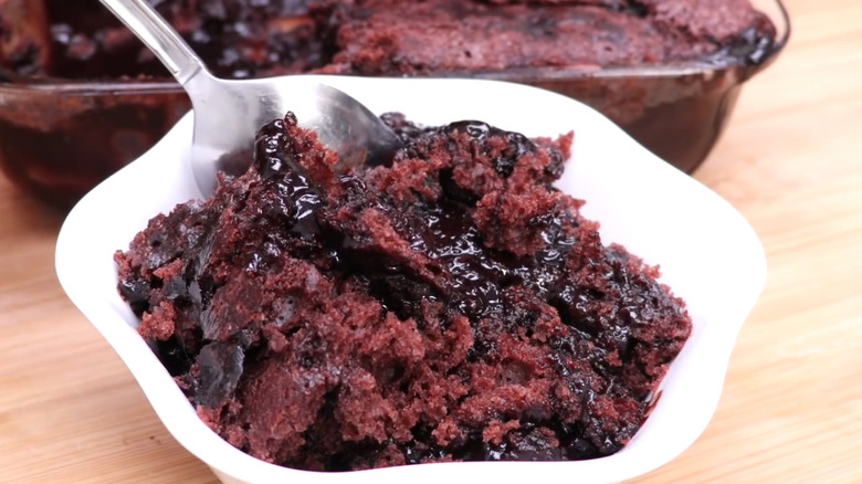 slice of chocolate cobbler