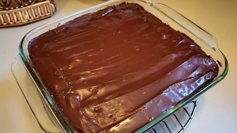 frosted chocolate Depression cake